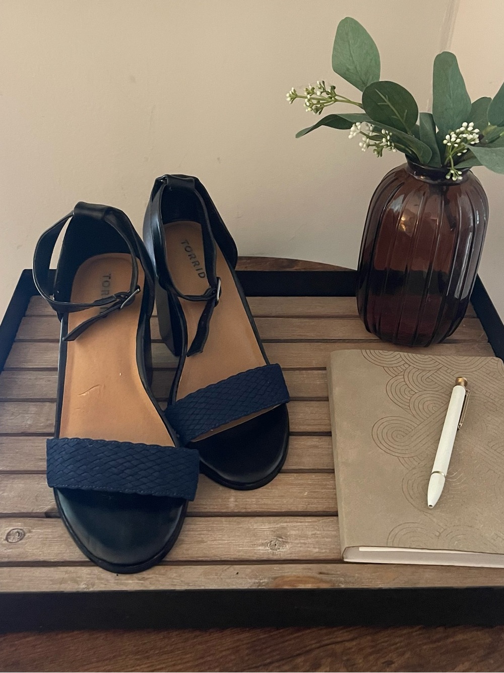 torrid Navy Braided Accent Heels